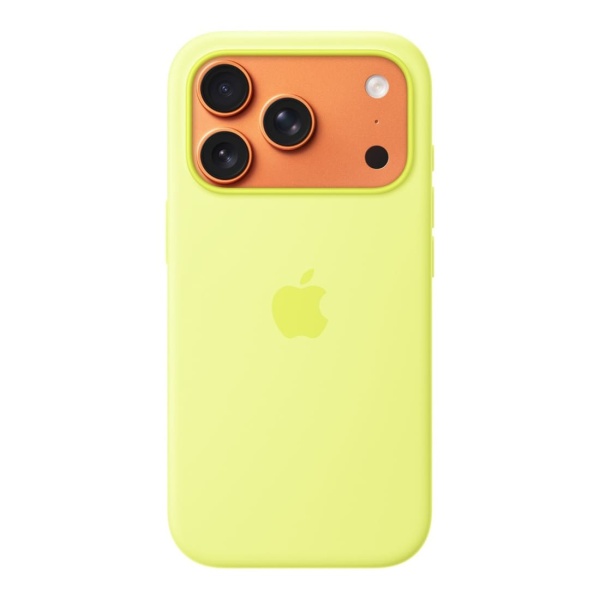 Чехол Silicone Case MagSafe совместим с ремешком через плечо 17 Pro Max Neon Yellow