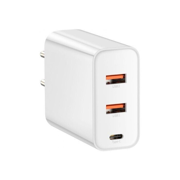 Сетевое зарядное устройство 60W Baseus PPS Three Output Quick Charger (C+U+U) 60W CCFS-G02 белый