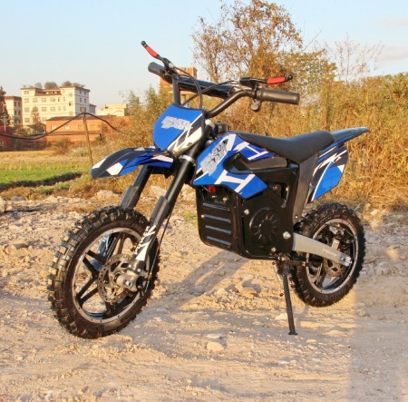 Электропитбайк GreenCamel Dirt Bike DB400, 48V 1200W R14 быстросъемная батарея Синий