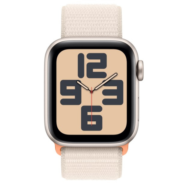 Apple Watch SE 2023, 40 мм, корпус из алюминия цвета «сияющая звезда», спортивный браслет цвета «сияющая звезда»