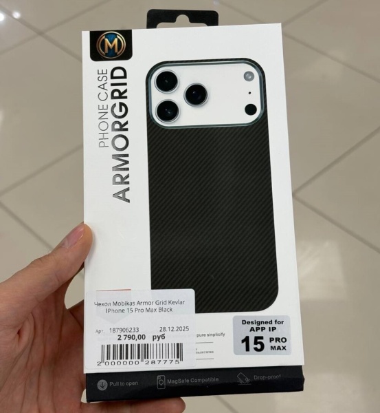 Чехол Mobikas Armor Grid Kevlar IPhone 15 Pro Max Black