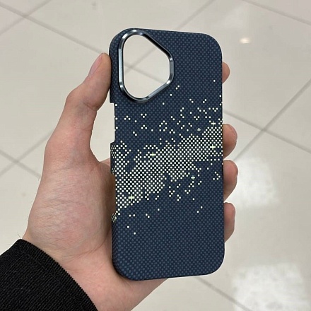 Чехол Mobikas Armor Grid Kevlar IPhone 17 Blue/Yellow Pixel