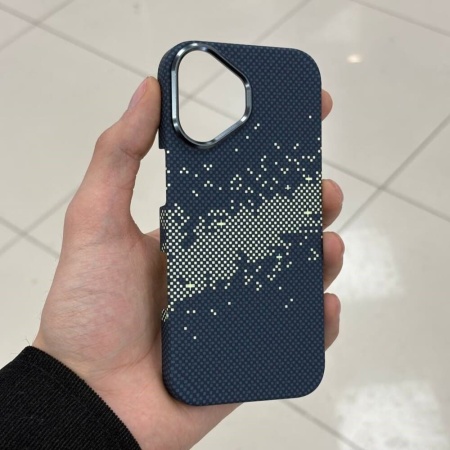 Чехол Mobikas Armor Grid Kevlar IPhone 17 Blue/Yellow Pixel