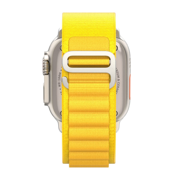 Ремешок нейлоновый Alpine Loop для Apple Watch 42/44/45/49 мм, 235мм, на застежке, желтый