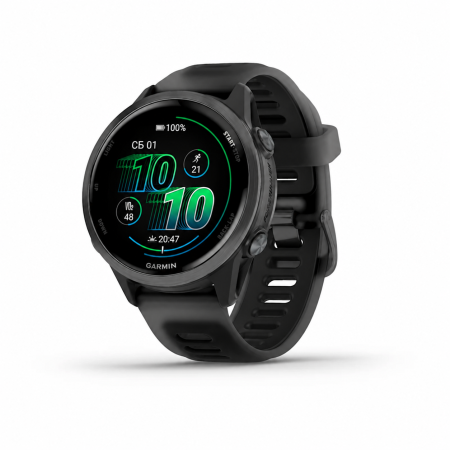 Чёрные спортивные часы Garmin Forerunner 570 42 мм — вид спереди под углом