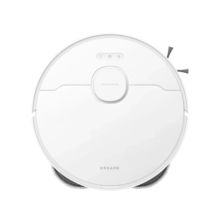 Белый робот Dreame D30 Ultra: вид сверху, кнопки и лидар