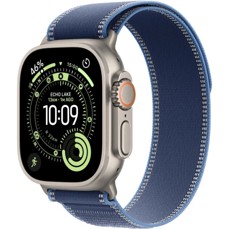 Apple Watch Ultra 3 GPS + Cellular 49mm Natural Titanium Case with Blue/Bright Blue Trail Loop - S/M (MEWR4) (США)
