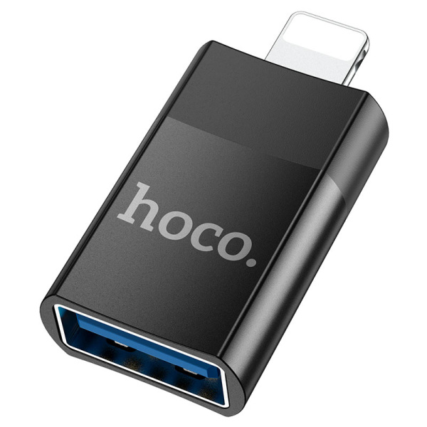 Переходник адаптер Hoco UA17, Lightning to TYPE-C для Apple, Черный