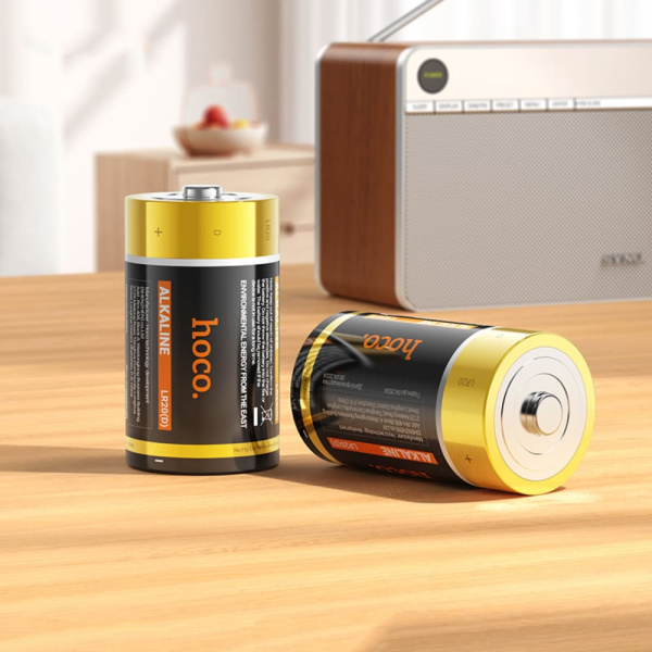 Батарейка Hoco LR20(D) DLR04 1.5V, алкалиновая, 2 шт