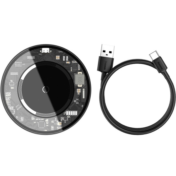 Беспроводное зарядное устройство BASEUS Simple Magnetic BS-W517, 2A, 15W, (WXJK-E02) белый