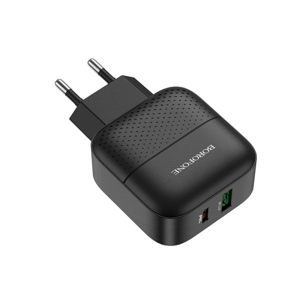 Зарядное устройство BOROFONE BA46A два порта: USB/Type-C (Черный)