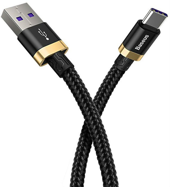 Кабель BASEUS Purple Ring HW USB Type-C 4А 1м (CATZH-AV1) Черный