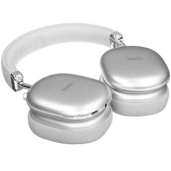Беспроводные наушники накладные Hoco W35 Max Joy, Bluetooth, 800 мАч, серебристый Беспроводные наушники накладные Hoco W35 Max Joy, Bluetooth, 800 мАч, серебристый