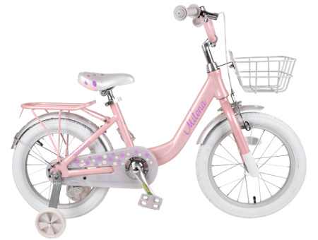 Велосипед TechTeam Milena 16" Light Pink (алюмин) корзина