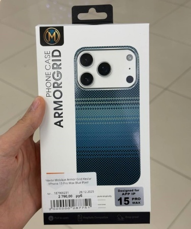 Чехол Mobikas Armor Grid Kevlar IPhone 15 Pro Max Blue Pixel