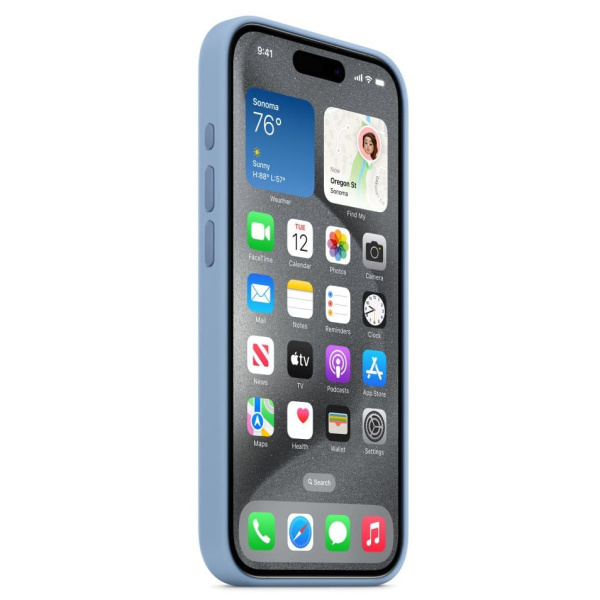 Чехол Silicone Case MagSafe Iphone 15 Pro Max Голубой