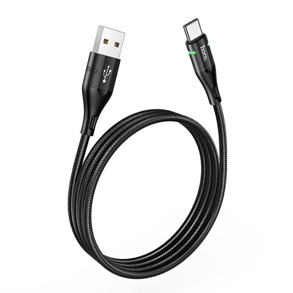 Кабель USB HOCO U93 Shadow USB - Type-C 2.4А 1.2 м Черный