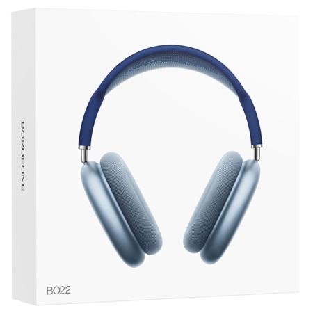 Беспроводные наушники накладные Borofone BO22 Elegant, Bluetooth, 400 мАч, синий