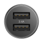 Автомобильная зарядка USB-Lightnting 3.4A Dual-USB Car Charging Set Black (TZXLD-A01)