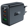 Сетевое зарядное устройство AceFast Charge A41 65W GaN (2 USB-C 1 USB-A) Black