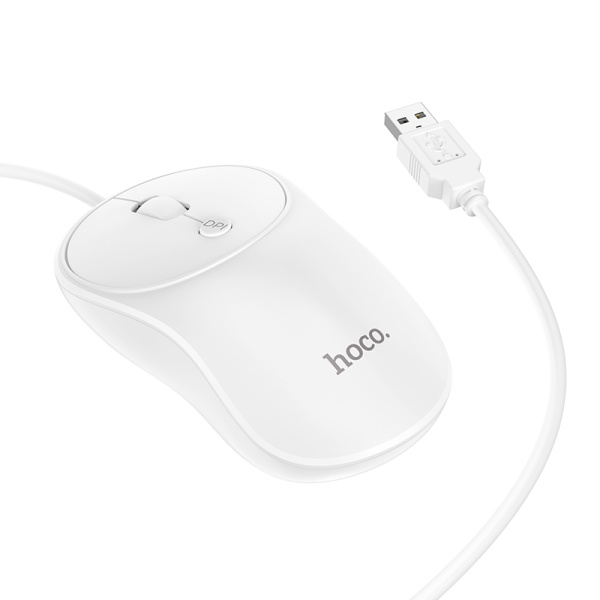 Мышь компьютерная, проводная HOCO GM13 Esteem, белый