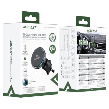 Автомобильный держатель с беспроводной зарядкой AceFast D61 QI2 25W