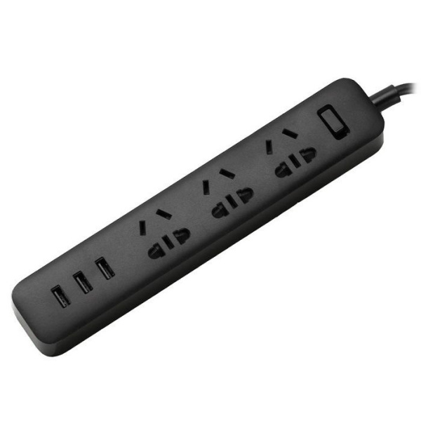 Удлинитель Xiaomi Mi Power Strip (3 розетки+3 USB, черный)