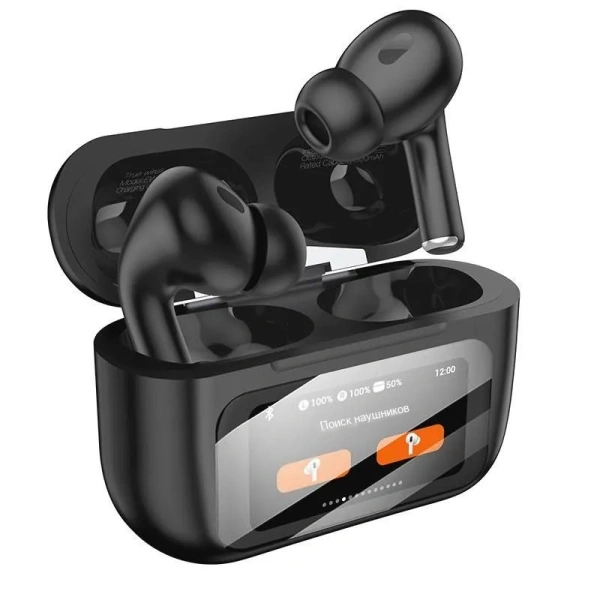 Беспроводные наушники Hoco EW72 Soar, Bluetooth 5.4, ANC, кейс с сенсорным экраном, чёрные