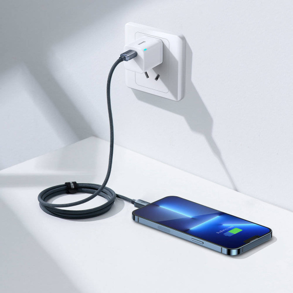 Кабель USB-C BASEUS Crystal Shine Series Fast Charging, Type-C - Lightning, 20W, 2 м, Черный