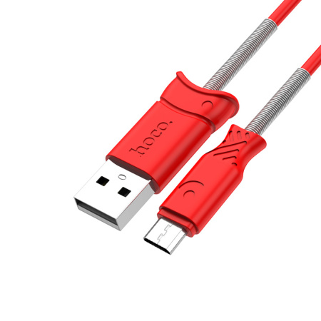 Кабель USB HOCO X24 Pisces, USB - MicroUSB, 2.4А, 1 м, красный