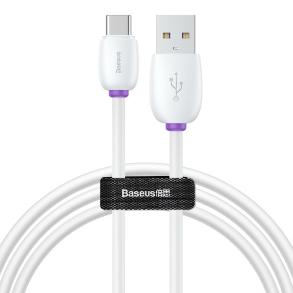 Кабель BASEUS Purple Ring HW USB Type-C 5А 1м (CATZS-02) Белый