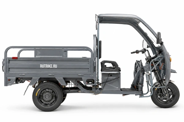 Грузовой электротрицикл Rutrike Вектор Кабина 1500 60V1200W (Серый)