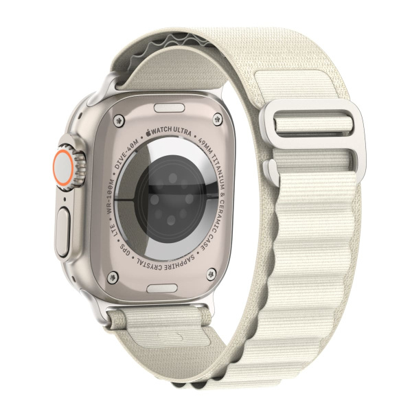 Ремешок нейлоновый Alpine Loop для Apple Watch 42/44/45/49 мм, 235мм, на застежке, белый