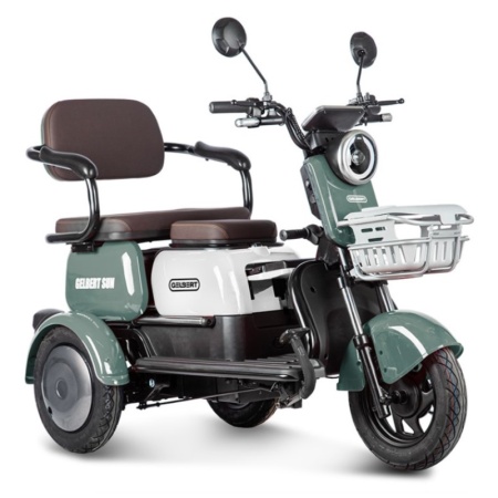 Электротрицикл Rutrike Gelbert Sun 48V/60V 650Вт (Зелено-белый-3057)