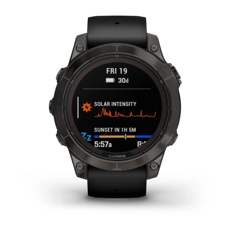 Умные часы Garmin Fenix 7 Pro Sapphire Solar 47 мм, Carbon Grey DLC, чёрный ремешок (010-02777-11)