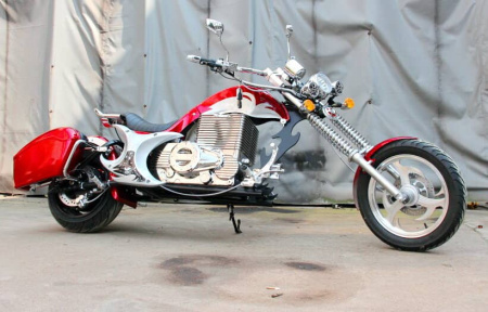 Электромотоцикл GreenCamel Chopper C200, 72V 3000W R15 красный
