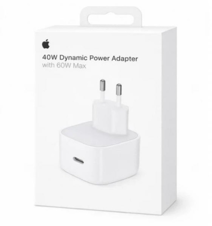 Упаковка Apple 40W Dynamic Power Adapter with 60W Max — европейский вариант