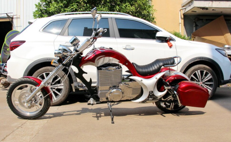 Электромотоцикл GreenCamel Chopper C200, 72V 3000W R15 красный