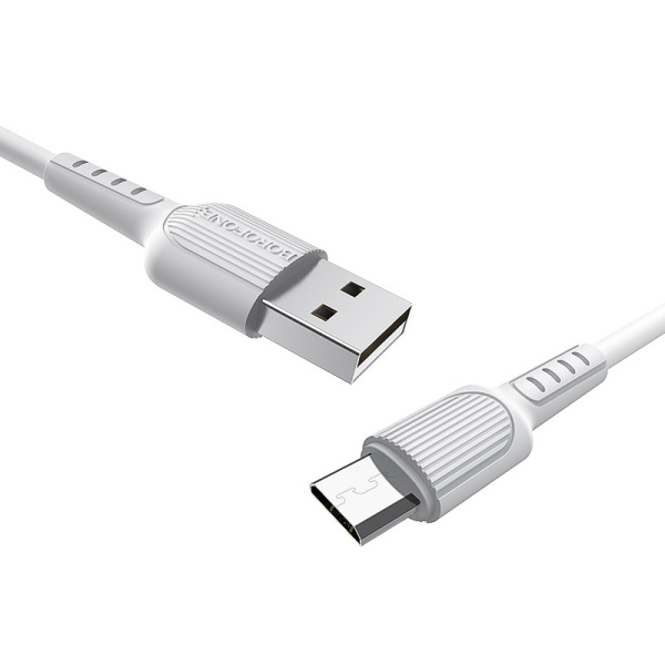 Кабель USB BOROFONE BX16 Easy, USB - MicroUSB, 2А, 1 м, белый