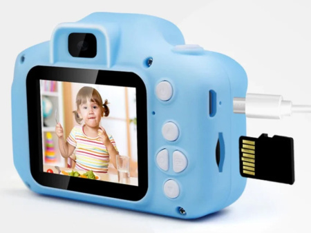 Детский фотоаппарат с двумя камерами Little Photographer X5C Синий