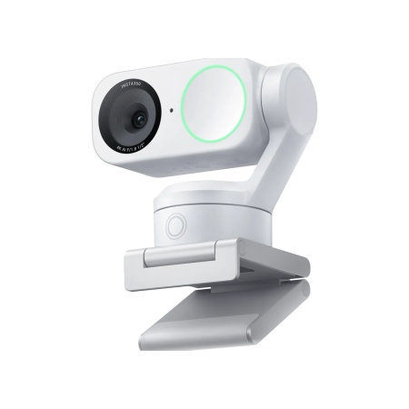 Белая Insta360 Link 2 — вид в три четверти