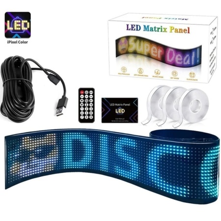 Гибкий LED-экран YM-16144LD 16×144 (133 × 19,2 см), Bluetooth — изображение 3