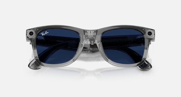 Умные очки Ray-Ban Meta Wayfarer RW4012, Shiny Transparent Grey / Transitions Sapphire, L