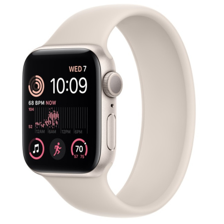 Apple Watch SE (2022), 40 мм корпус из алюминия цвета «сияющая звезда», ремешок «сияющая звезда»