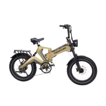 Электровелосипед Yokamura Apache 48V 20Ah Military Khaki — вид сбоку на белом фоне