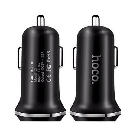 Автомобильное зарядное устройство HOCO Z1 2*USB 2.1A (Черный)