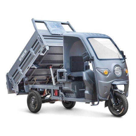 Грузовой электротрицикл Rutrike D5 КАБИНА гидравлика 1700 60V1200W (Серый-2912)