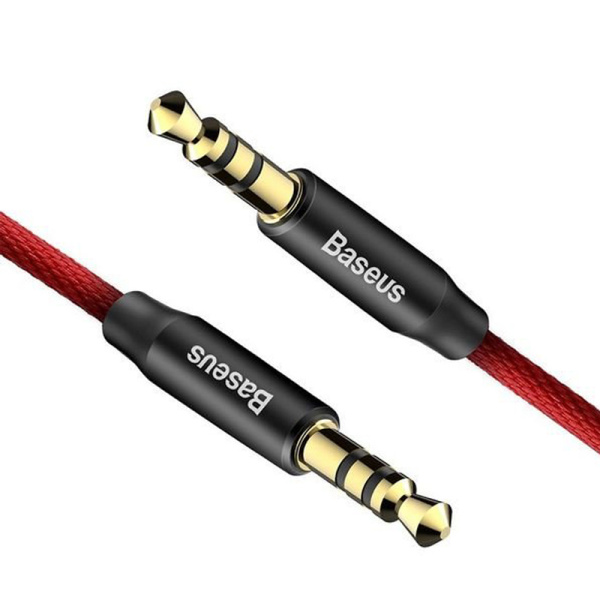 Аудио-кабель BASEUS M30 Yiven, AUX, Jack 3,5 - Jack 3,5, 1 м, (CAM30-B91) красный+черный
