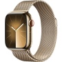 Apple Watch Series 9, 41 mm, корпус из нержавеющей стали золотого цвета, миланский сетчатый ремешок золотого цвета