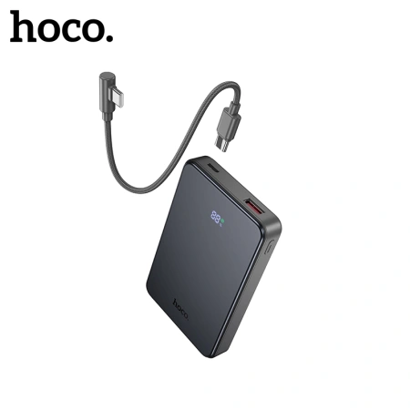 Серый Hoco J170 Starlight целиком: индикатор и короткий USB-C-кабель